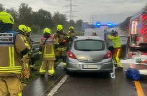 Feuerwehr Bottrop: FW-BOT: Verkehrsunfall auf der A42 - eine Person verletzt