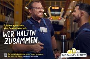Fokus Bahn NRW: Neue Kampagne begeistert für Bahnjobs in NRW / NRW-Bahnen werben mit spannenden und zukunftssicheren Berufsangeboten