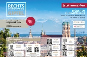 prmagazin: Rechtskommunikationsgipfel am 21. November 2023 in München / Jetzt anmelden