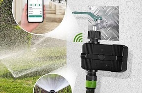 PEARL GmbH: Royal Gardineer WLAN-Bewässerungscomputer BWC-550.app, Bewässerungs-Ventil, App, Sprachsteuerung: Den Garten bequem und smart bewässern