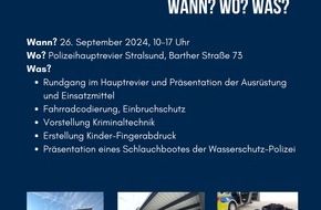 Polizeiinspektion Stralsund: POL-HST: Blaulichttag im Polizeihauptrevier Stralsund am 26. September 2024