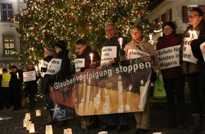 CSI Christian Solidarity International: Überkonfessionelle Mahnwache für Glaubensverfolgte an 26 Orten in der Schweiz und in Frankreich