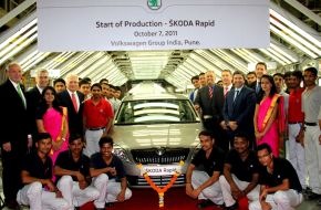 Skoda Auto Deutschland GmbH: SKODA startet in Pune Produktion der neuen indischen Kompakt-Limousine SKODA Rapid (mit Bild)