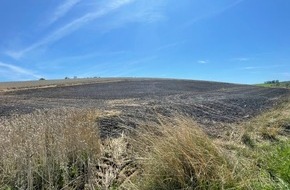 Polizeipräsidium Westpfalz: POL-PPWP: Brand eines Getreidefelds