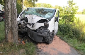 Polizeiinspektion Harburg: POL-WL: Transporter fuhr frontal gegen Straßenbaum