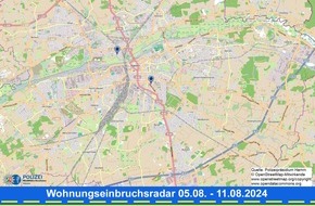 Polizeipräsidium Hamm: POL-HAM: Wohnungseinbruchsradar Hamm für die Woche vom 5. bis 11. August