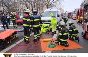 Feuerwehr München: FW-M: Frau wird von Kleintransporter überrollt (Laim)