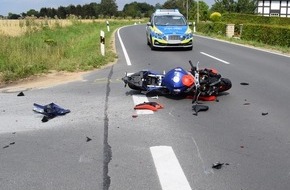 Kreispolizeibehörde Herford: POL-HF: Überholmanöver endet mit Sturz- Motorradfahrer verletzt
