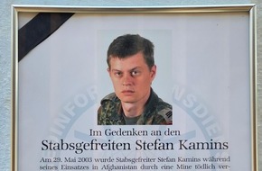 Operatives F&uuml;hrungskommando der Bundeswehr: Ein Name gegen das Vergessen: Euskirchen benennt Kaserne-Zufahrt nach gefallenem Soldaten Stefan Kamins