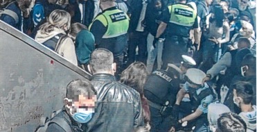 Bundespolizeiinspektion Hamburg: BPOL-HH: Verstoß gegen Pflicht zum Tragen einer Mund-Nasen-Bedeckung in der S-Bahn führt zu Widerstandshandlungen auf dem Bahnsteig