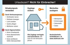 STAHLRAUM GmbH: In der Urlaubszeit sind Einbrecher nicht weit