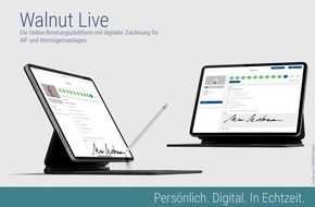 Walnut GmbH: Die Online-Beratungsplattform Walnut Live startet mit asuco, PROJECT, RWB und Solvium als angebundene Produktanbieter