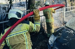 Feuerwehr Dresden: FW Dresden: Brand im Schulgarten