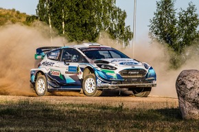 Ford fährt mit dem Fiesta WRC bei der superschnellen Rallye Estland unter die besten Sechs