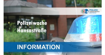 Kreispolizeibehörde Herford: POL-HF: Information - Umzug der Wache Herford wieder an Hansastraße - bitte kreisweit veröffentlichen