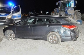 Polizeipräsidium Mittelhessen - Pressestelle Wetterau: POL-WE: A5 bei Ober-Mörlen: Nach Unfall in Baustelle - Auto zurückgelassen