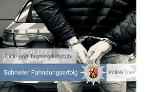 Polizeipräsidium Trier: POL-PPTR: Polizei nimmt Taschendieb nach mehreren Taten fest