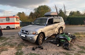 Polizeidirektion Neustadt/Weinstraße: POL-PDNW: Schwerer Motorradunfall