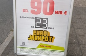 Eurojackpot: Zwei Deutsche teilen sich den Mega-Jackpot / Jeweils 45 Millionen Euro nach Hessen und Sachsen-Anhalt