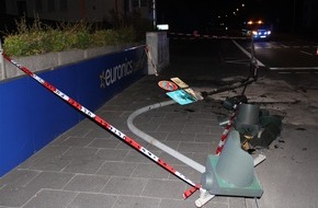 Polizei Hagen: POL-HA: Ampel bei Trunkenheitsfahrt umgefahren - Fahrer leistet Widerstand