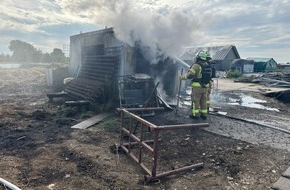 Feuerwehr Weinheim: FW Weinheim: Containerbrand in der Bohäckersiedlung unterbricht Familienfest der Weinheimer Feuerwehr