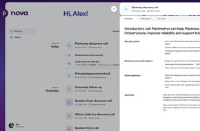 Pipedrive: Pipedrive bringt Nova auf den Markt: Neues Tool &uuml;berf&uuml;hrt Verkaufsgespr&auml;che umgehend in CRM-Wissen und -Daten
