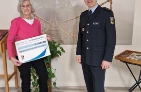 Bundespolizeiinspektion Trier: BPOL-TR: Bundespolizei Trier spendet 1.675 Euro an die Hospizgemeinschaft Hunsr&uuml;ck-Simmern e. V.
