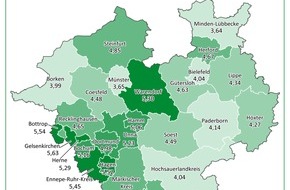 AOK NordWest: AOK-Gesundheitsatlas Asthma: Große regionale Unterschiede in Westfalen-Lippe / Kein erhöhtes Corona-Infektionsrisiko für Asthmapatienten
