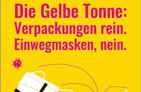 Initiative "Mülltrennung wirkt": Zum Schutz von Gesundheit und Umwelt: Atemschutzmasken & Co. sicher entsorgen