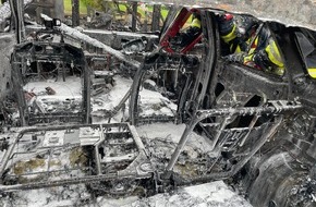 Feuerwehr Landkreis Leer: FW-LK Leer: Langwieriger Einsatz nach Brand eines E-Autos