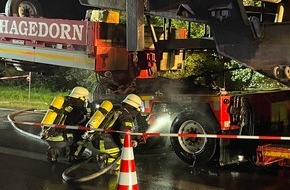 Kreisfeuerwehr Rotenburg (Wümme): FW-ROW: Schwertransport in Flammen