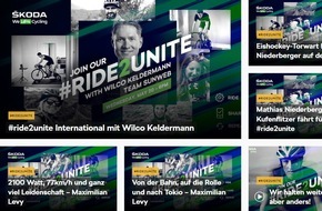 Skoda Auto Deutschland GmbH: #Ride2Unite: SKODA ermöglicht per Livestream Austausch mit Radsport-Profis und motiviert Fans zum Sportmachen