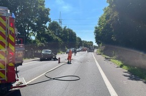 Feuerwehr Bergheim: FW Bergheim: Schwerer Verkehrsunfall auf der B477 Höhe Bergheim-Paffendorf - Ein Toter