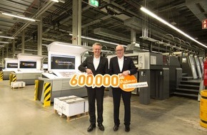 Onlineprinters GmbH: Erfolgsmeldung: Onlineprinters begrüsst 600 000. Kunden / Technologie-Partner Heidelberg gratuliert