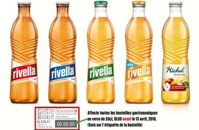 Rivella AG: Rivella rappelle ses bouteilles en verre, le PET et les boîtes alu ne sont pas concernés / Rappel de produit après la découverte de résidus de verre