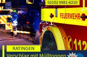 Polizei Mettmann: POL-ME: Verschlag mit mehreren M&uuml;lltonnen brannte: Polizei ermittelt - 2605006