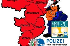 Polizei Mettmann: POL-ME: Polizeiliche Kontrollen begleiten den "LICHTTEST 2020" - Kreis Mettmann - 2010084