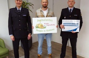 Bundespolizeiinspektion Trier: BPOL-TR: Bundespolizei Trier spendet 1.400 Euro an Kinder-/Jugendhospiz in Koblenz