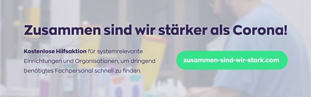 JobMatchMe GmbH: Zusammen sind wir stark. Hilfsaktion für systemrelevante Organisationen