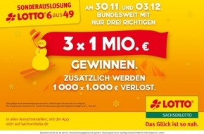 Sächsische Lotto-GmbH: 77.777 Euro – das besondere Weihnachtsgeld direkt aufs Konto
