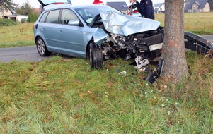 Polizei Minden-Lübbecke: POL-MI: Tier ausgewichen: Autofahrerin (19) prallt gegen Baum