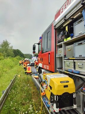 FW Stockach: Zwei Verkehrsunfälle auf der Autobahn