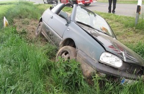 Polizeiinspektion Lüneburg/Lüchow-Dannenberg/Uelzen: POL-LG: ++ Cabrio-Fahrer verunfallt - leicht verletzt ++ von der Fahrbahn abgekommen - Glascontainer gerammt - Restalkohol ++ betrunken unterwegs - 2,8 Promille ++ Jugendliche zünden Böller ++