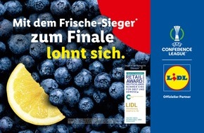 Lidl: UEFA Conference League Finale: Lidl bringt den Frische-Kick nach Leipzig / Drei Tage volles Programm und Fan-Highlights im "Frische Stadion"
