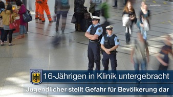 Bundespolizeidirektion München: Bundespolizeidirektion München: Wegen Fremdgefährdung jetzt untergebracht - 16-Jähriger immer wieder auffällig
