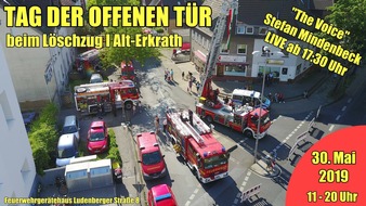 Feuerwehr Erkrath: FW-Erkrath: Presseinformation zum Tag der offenen Tür des
Löschzug I Alt-Erkrath am 30. Mai 2019