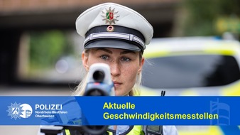 Polizeipräsidium Oberhausen: POL-OB: Geschwindigkeitsmessstellen in Oberhausen