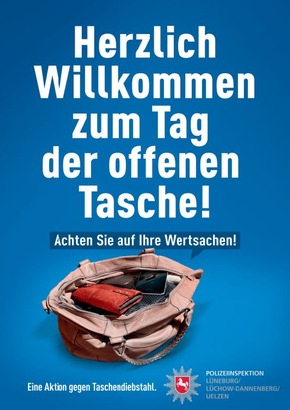 POL-LG: ++ &quot;Alle 11 Minuten verliebt sich ein Dieb in Ihre Tasche&quot; ++ Polizei warnt vor Taschendiebstählen unterwegs und beim Einkauf ++ Plakatkampagne ++ Infos &amp; Präsenz am 08.11.25 beim LGer Wochenmarkt