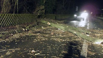 FW-KLE: Sturmtief THOMAS: Einsätze der Feuerwehr Bedburg-Hau / Stromausfall in Teilen der Gemeinde