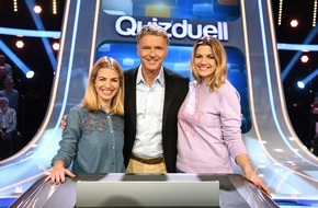ARD Das Erste: Das Erste / GZSZ-Stars Susan Sideropoulus und Nina Bott beim "Quizduell-Olymp" mit Jörg Pilawa am Freitag, 8. Mai 2020, 18:50 Uhr im Ersten